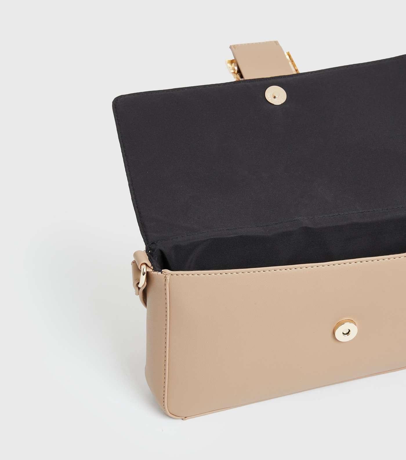 Camel Leather-Look Baguette Shoulder Bag Image 4