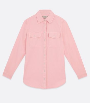 new look pink denim shirt