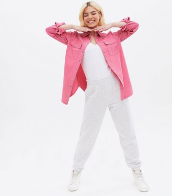 new look pink denim shirt