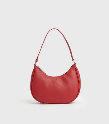 Red Curved Shoulder Bag New Look