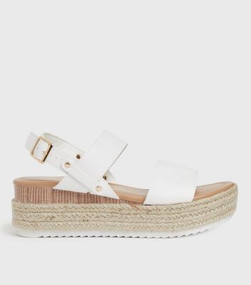 shop for White Chunky Espadrille Sandals New Look Vegan at Shopo