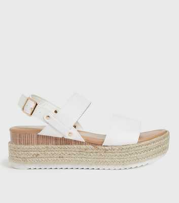White Chunky Espadrille Sandals