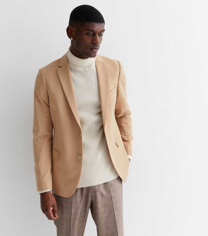 Stone Super Skinny Fit Suit Jacket | New Look