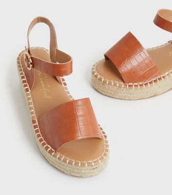 tan croc sandals