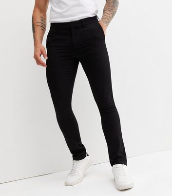 super stretch canvas skinny trousers with high waist and micro rhinestones  - CafèNoir