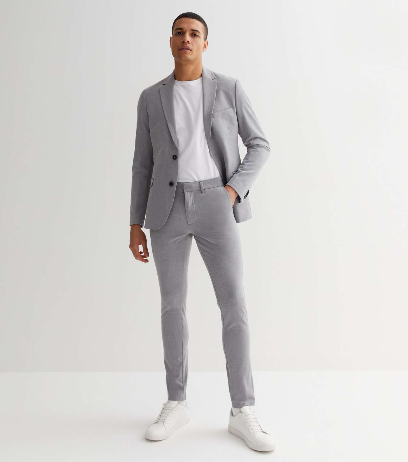 Grey Marl Super Skinny Suit Trousers