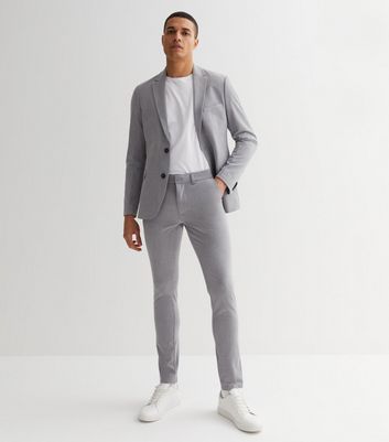 Suit trousers Slim Fit - Light grey marl - Men | H&M
