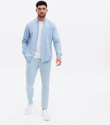 ASOS DESIGN Smart Linen Mix Super Skinny Trousers In Grey Prince Of Wales  Check for Men