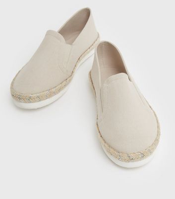 grey canvas espadrilles