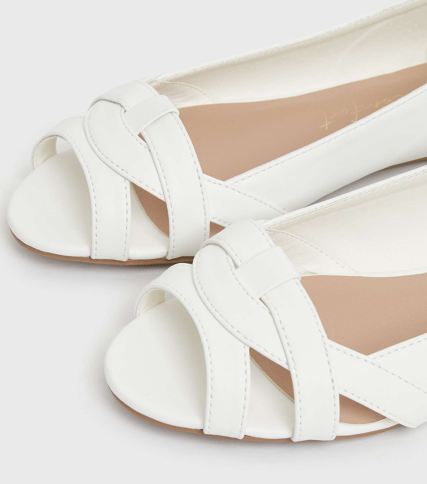 Wide Fit White Strappy Open Toe Sandals Image 4
