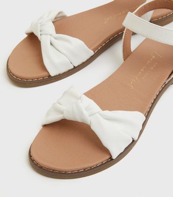 Click to view product details and reviews for White Knot Strap Sandals New Look Vegan.