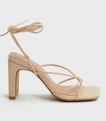 Beige on sale wrap heels