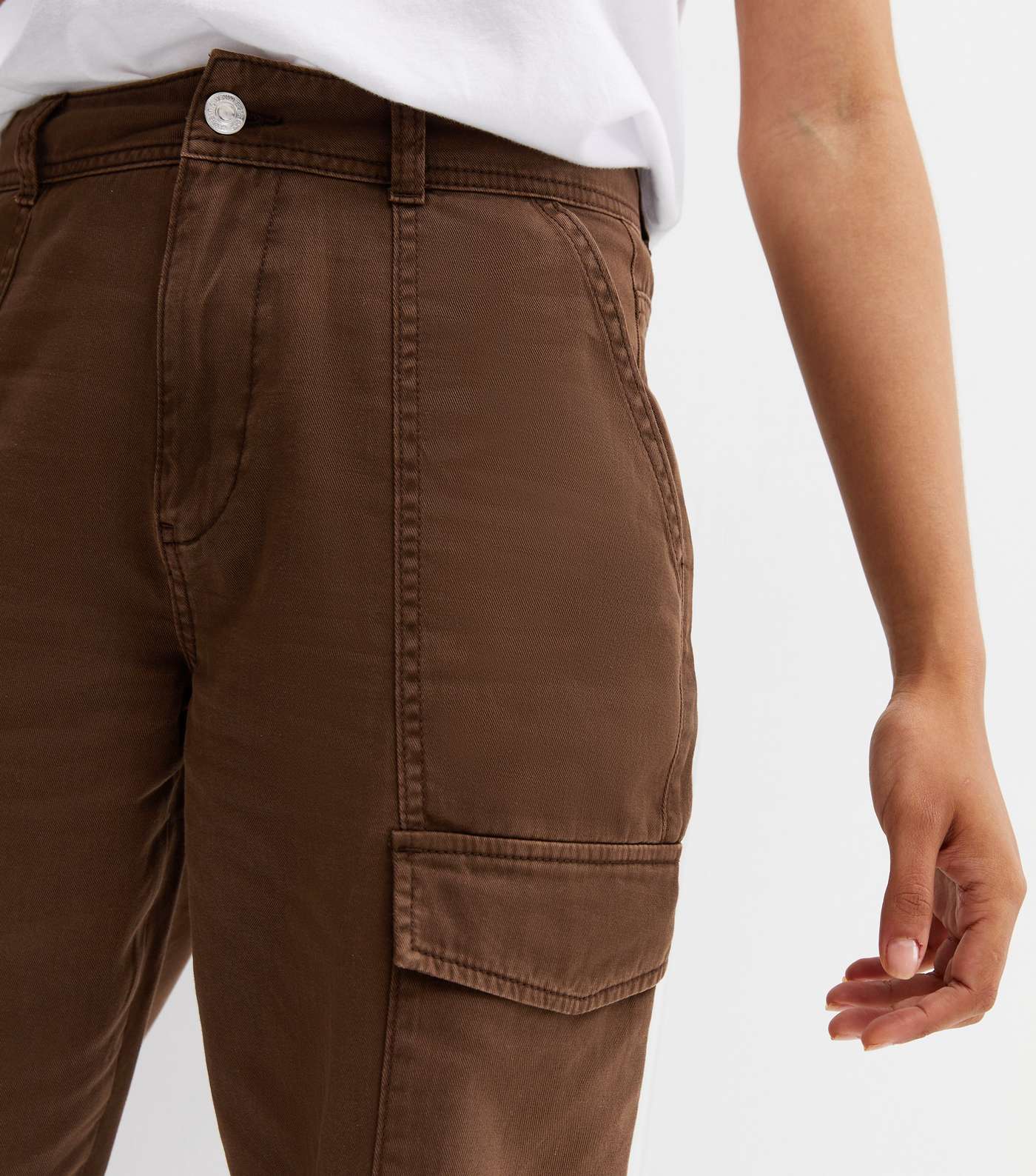 Dark Brown Cargo Utility Trousers Image 2