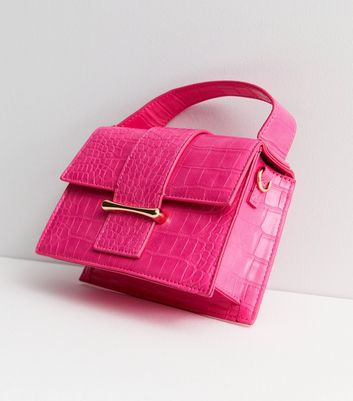 Pink mini croc bag best sale