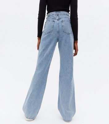 Tall Blue Ripped High Waist Adalae Wide 