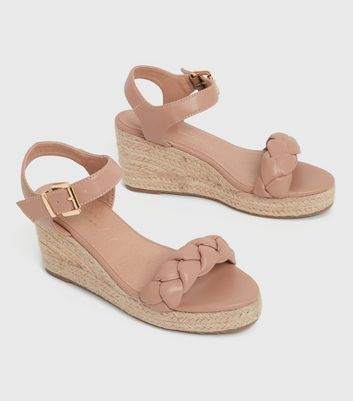 Light Brown Plaited Espadrille Wedge Sandals New Look Vegan