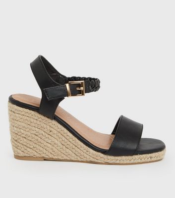 Buy Lipsy Black Extra Wide Fit Elastic Low Wedge Espadrille Sandal from  Next India