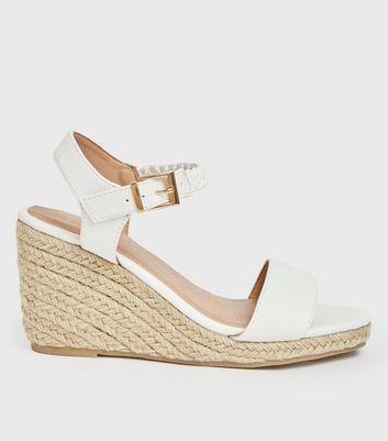 white espadrille platform sandals