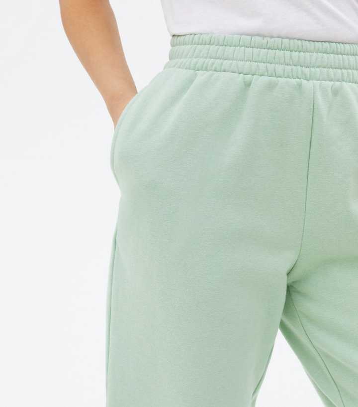 Petite Light Green Jersey Cuffed Joggers