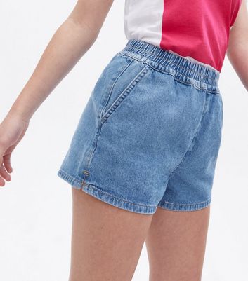 Girls Blue Denim Pull On Shorts | New Look