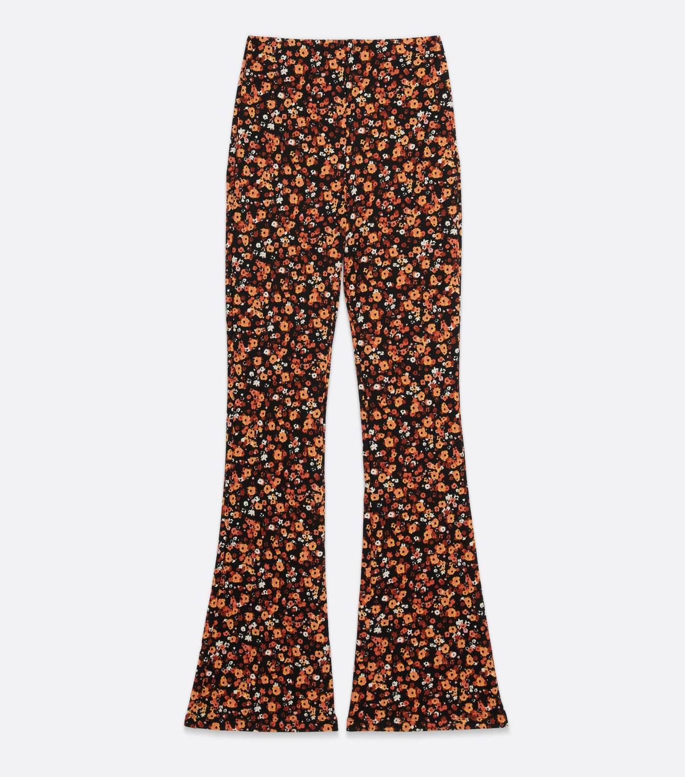 Tall Brown Ditsy Floral High Waist Flared Trousers Image 5