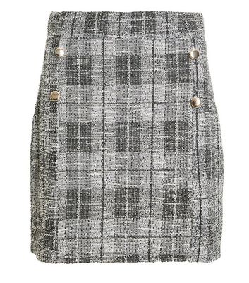 Damen Bekleidung QUIZ Black Check Bouclé Mini Skirt