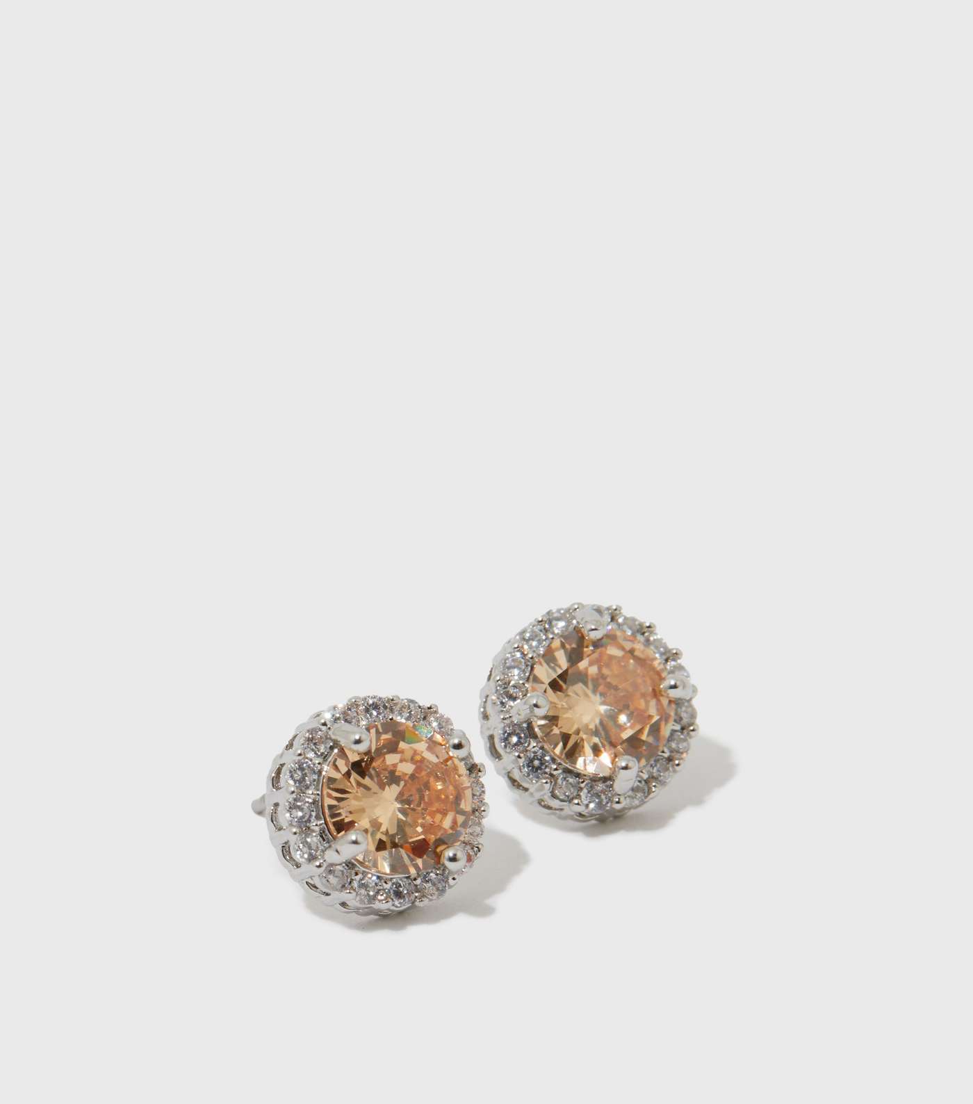 Rose Gold Diamanté Stud Earrings