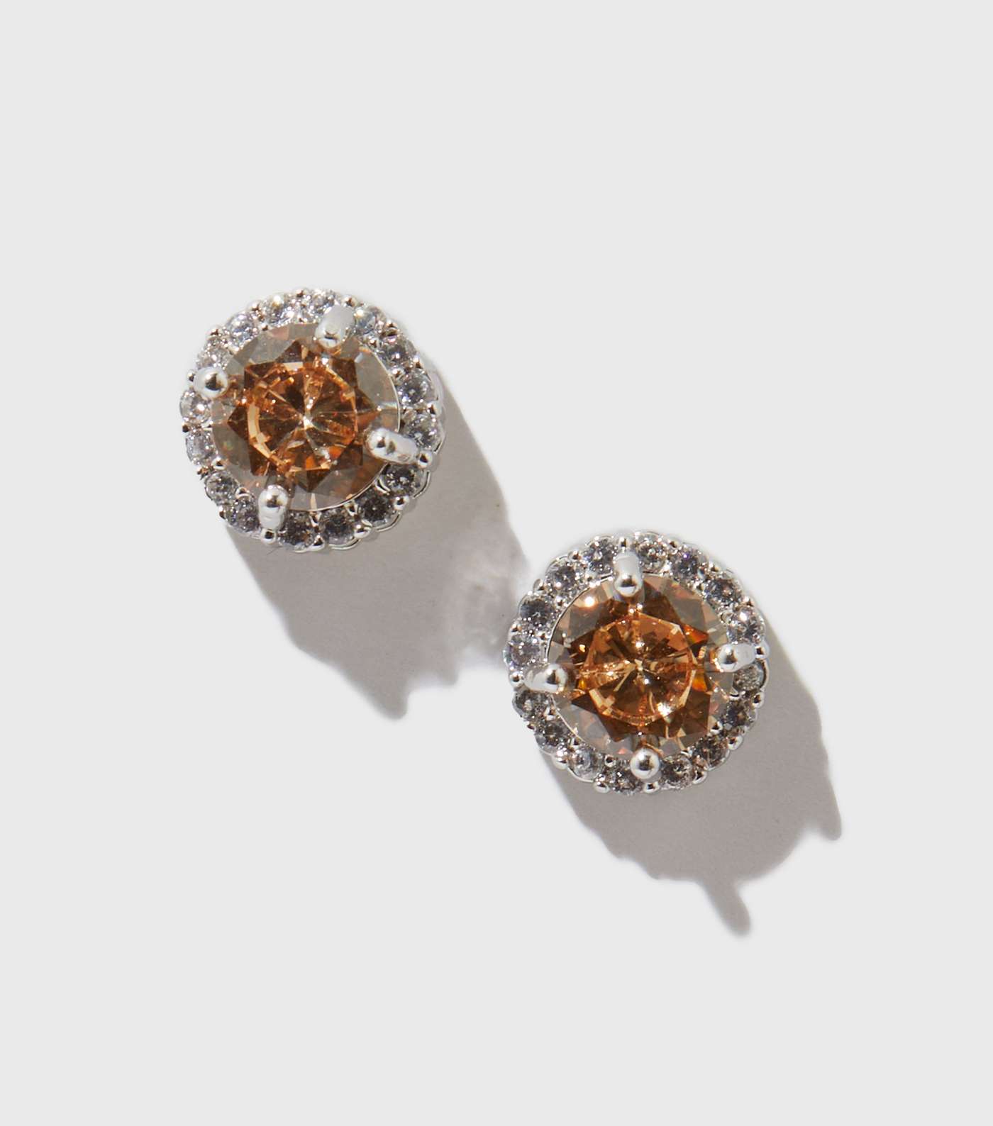 Rose Gold Diamanté Stud Earrings Image 3