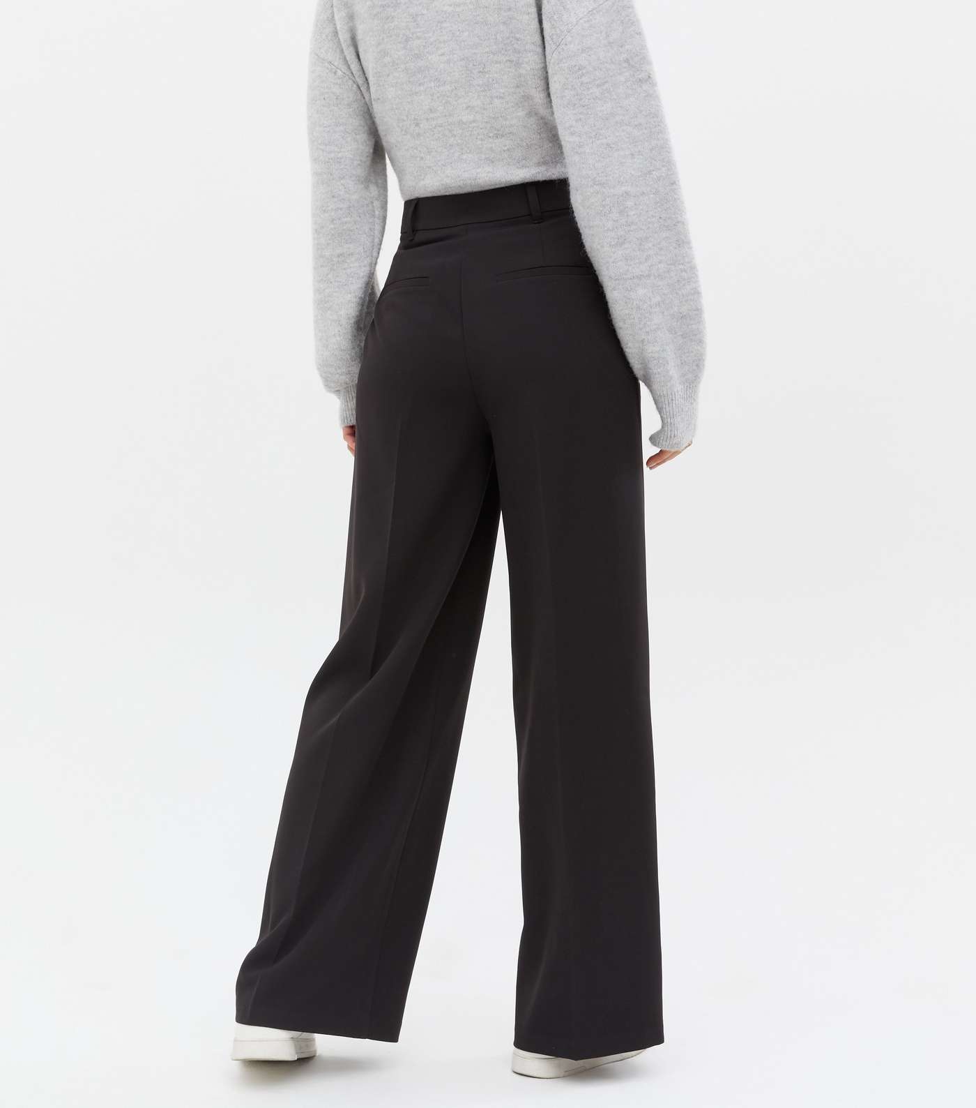 Tall Black Wide Leg Trousers Image 4