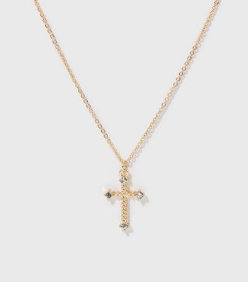 Cross Necklace, 14K Yellow Gold Cross Necklace, Small Cross Pendant,  Minimalist Cross Necklace, Crucifix Cross Necklace in 14K Gold - Etsy