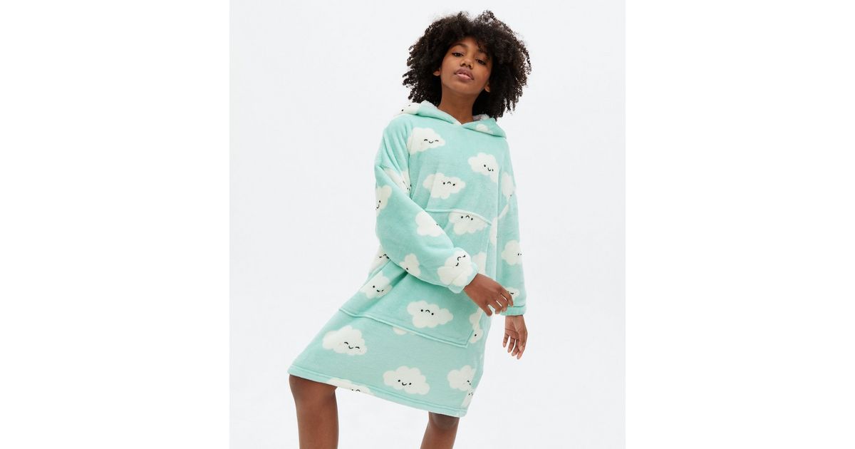 Girls Mint Green Cloud Fleece Oversized Blanket Hoodie | New Look