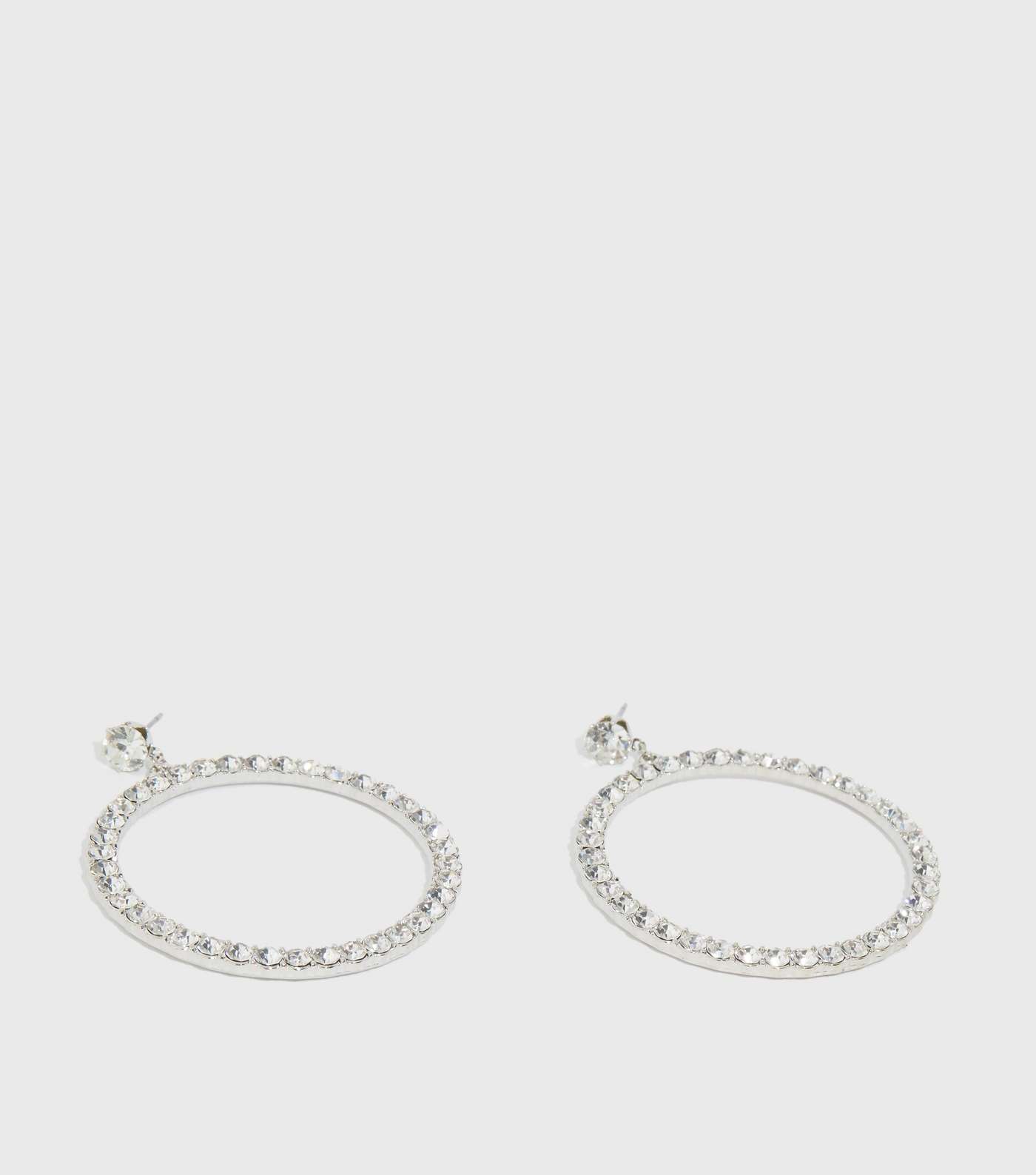 Silver Diamanté Disc Earrings
