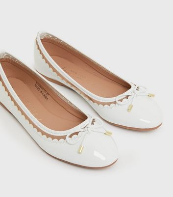 new look white ballet pumps