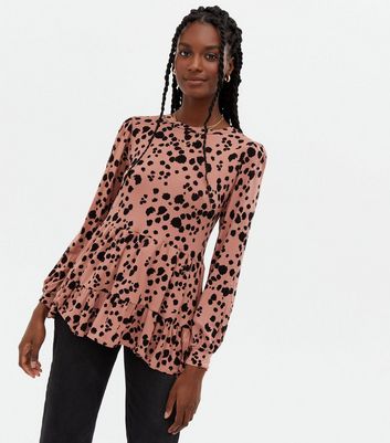 Leopard store peplum top