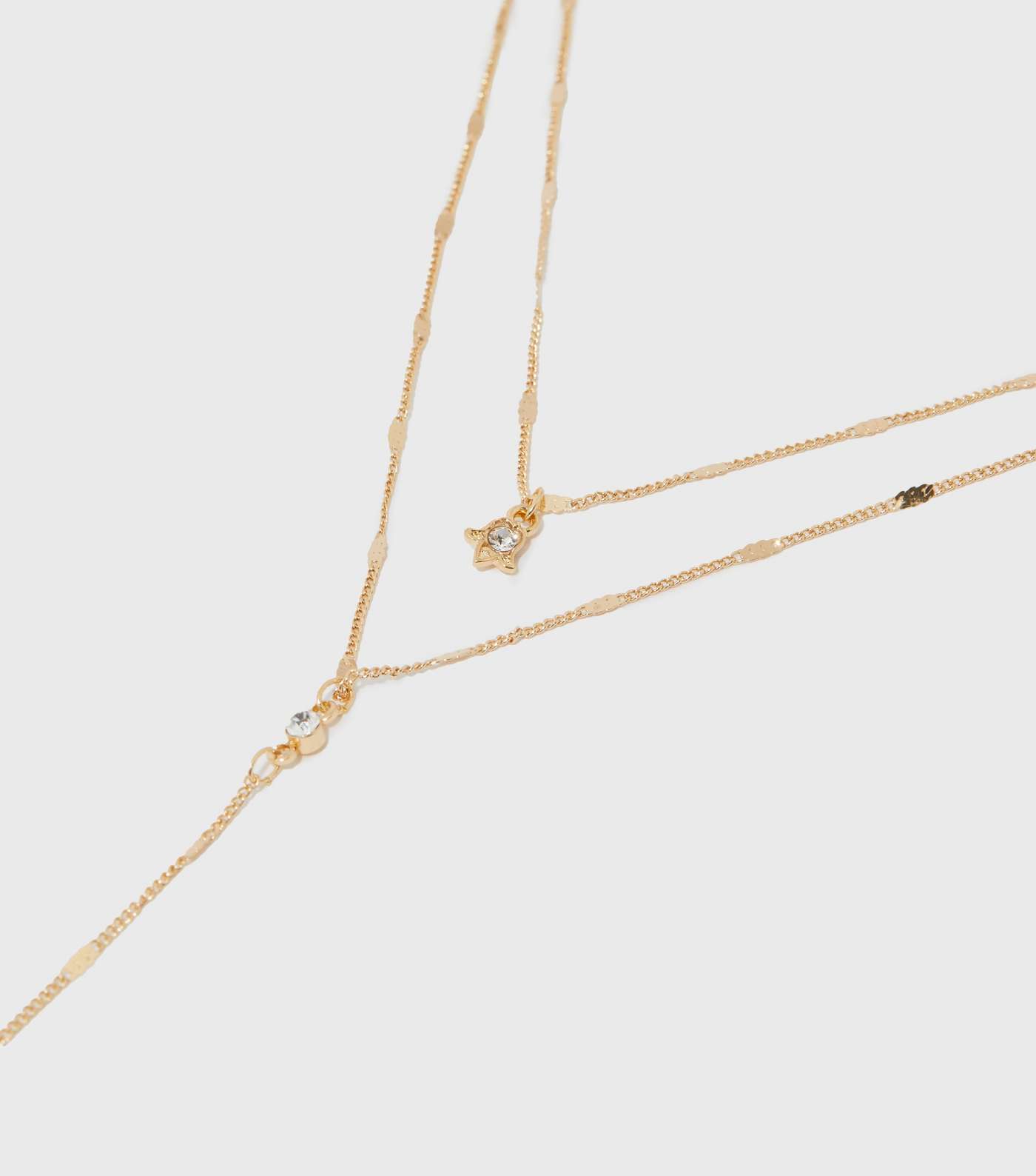 Gold Diamanté Pendant Layered Necklace Image 2