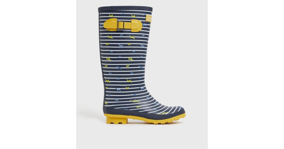 Regatta Blue Dog Wellington Boots New Look