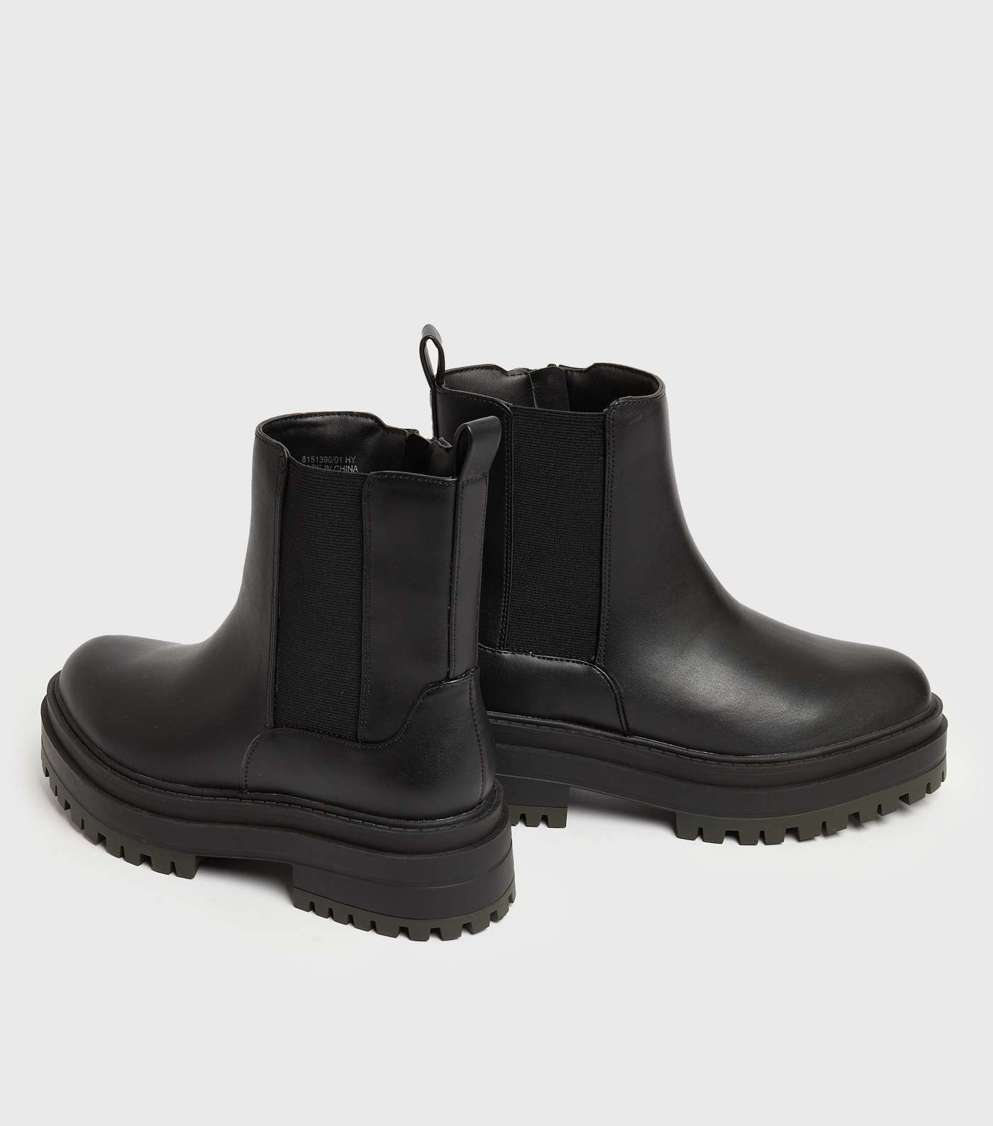 Black Chunky Chelsea Boots Image 4