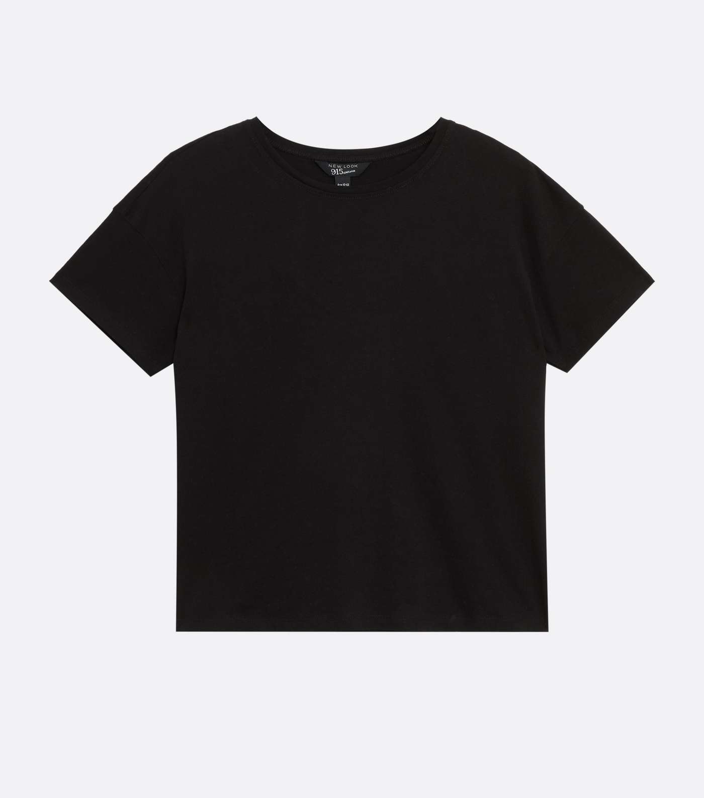 Girls Black Jersey Crew Neck T-Shirt Image 5
