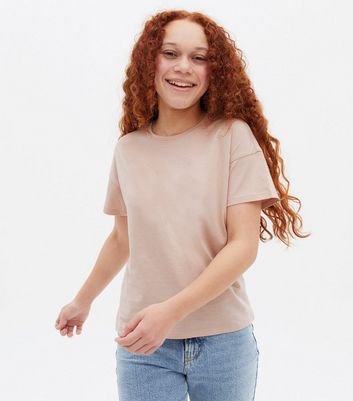 Girls Pale Pink Jersey Crew Neck T-Shirt | New Look