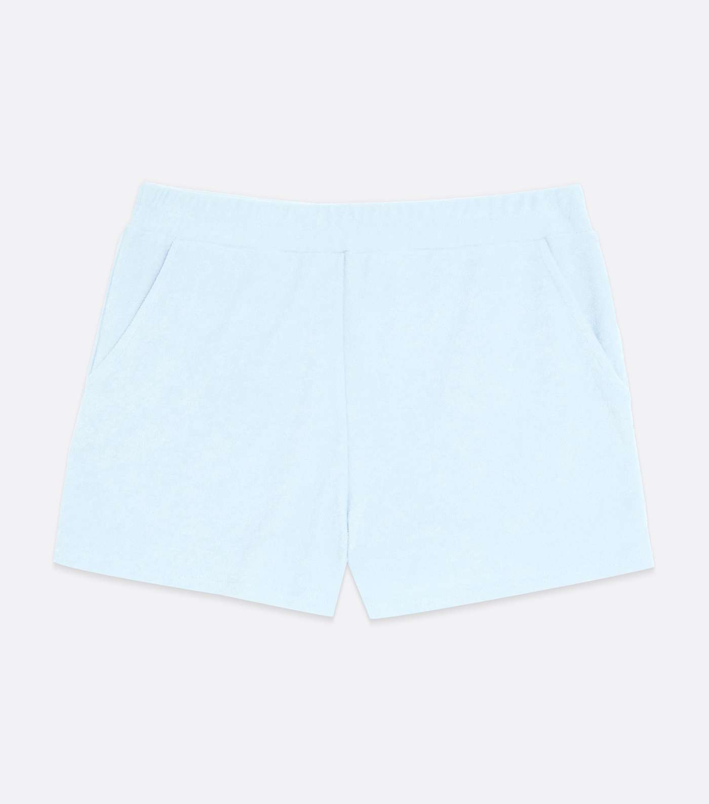 Pale Blue Towelling Beach Shorts Image 5