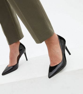 Black patent hot sale pointed heels