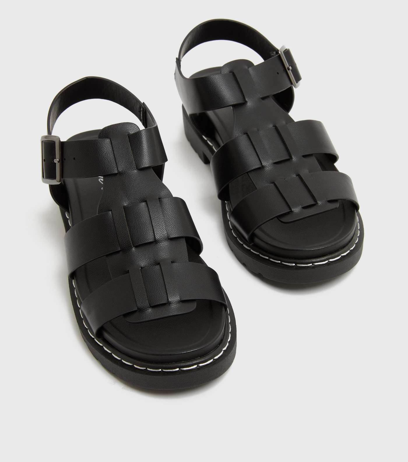 Black Caged Chunky Sandals