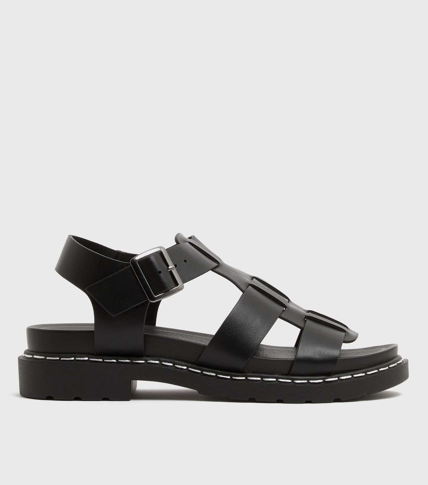 Black Caged Chunky Sandals Image 3