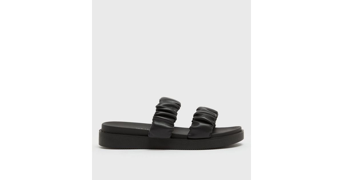 xscape side ruched double strap