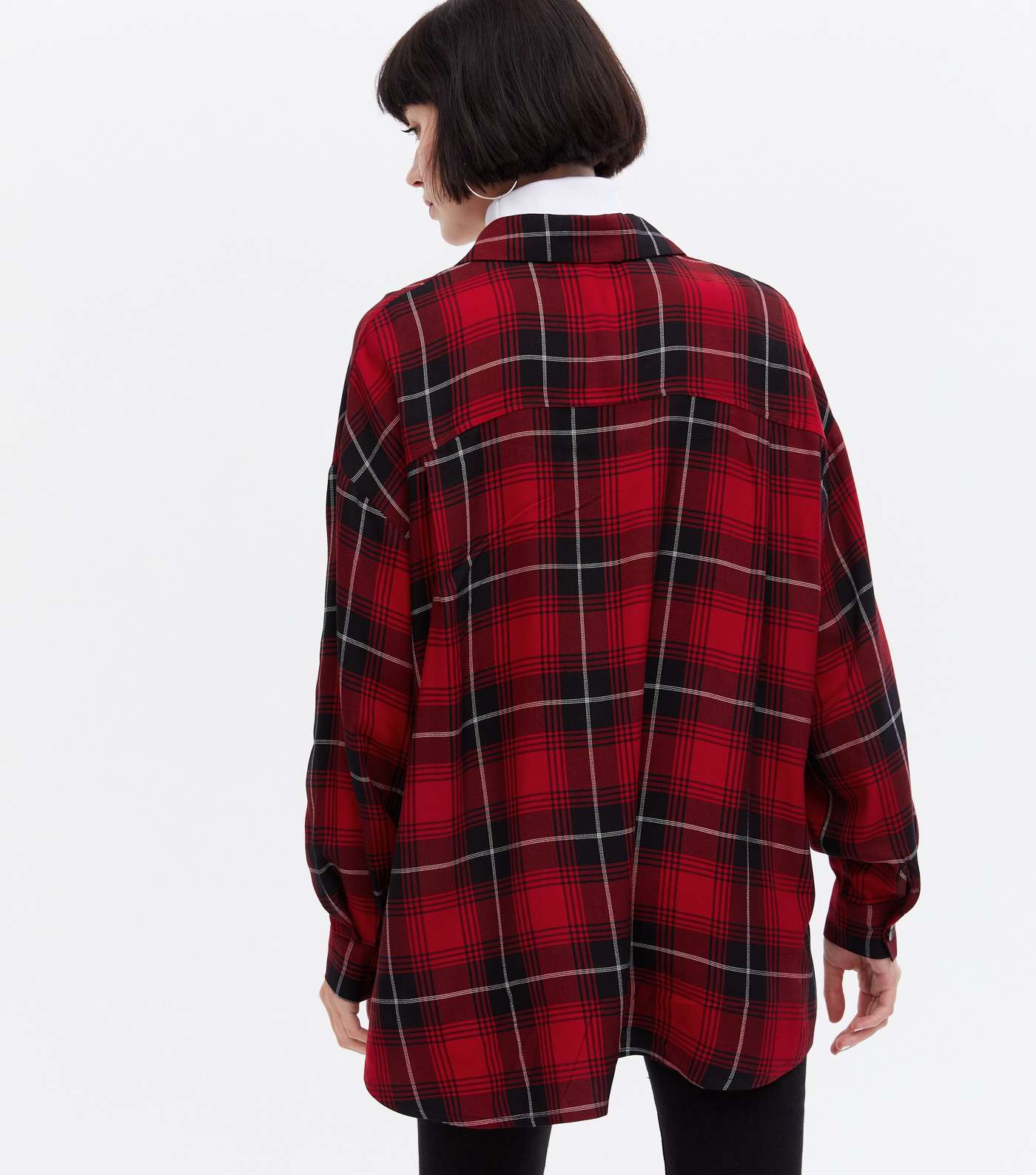 Red Check Oversized Shirt Image 4