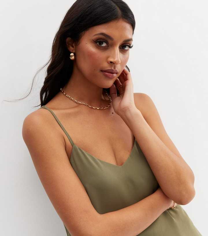 Khaki Strappy Back Cami