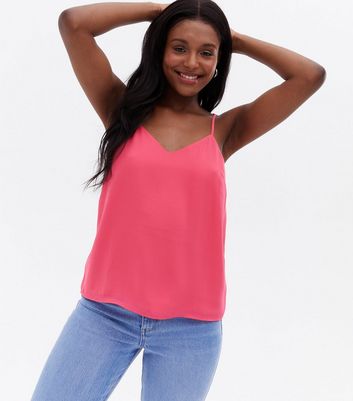 Click to view product details and reviews for Bright Pink Strappy Back Cami New Look.