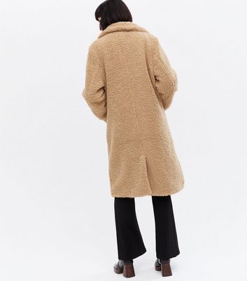 Click to view product details and reviews for Blue Vanilla Camel Teddy Double Breasted Long Coat New Look.