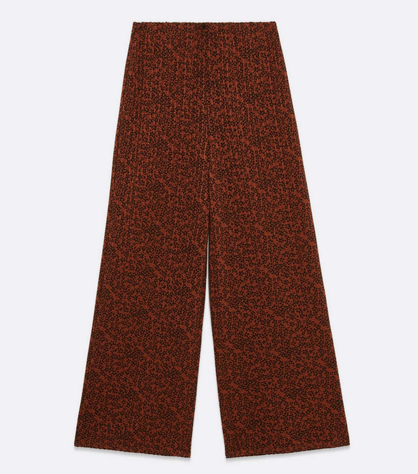 Rust Floral Textured Wide Leg Trousers Image 5