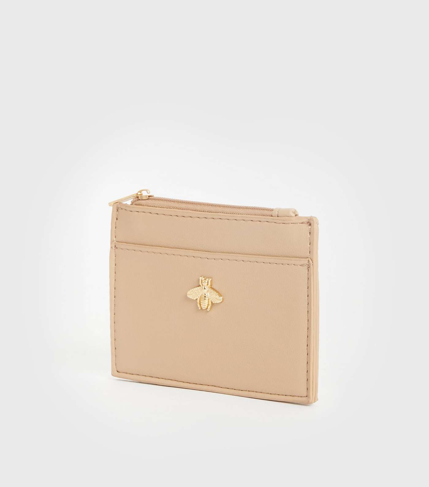 Camel Leather-Look Bee Card Holder